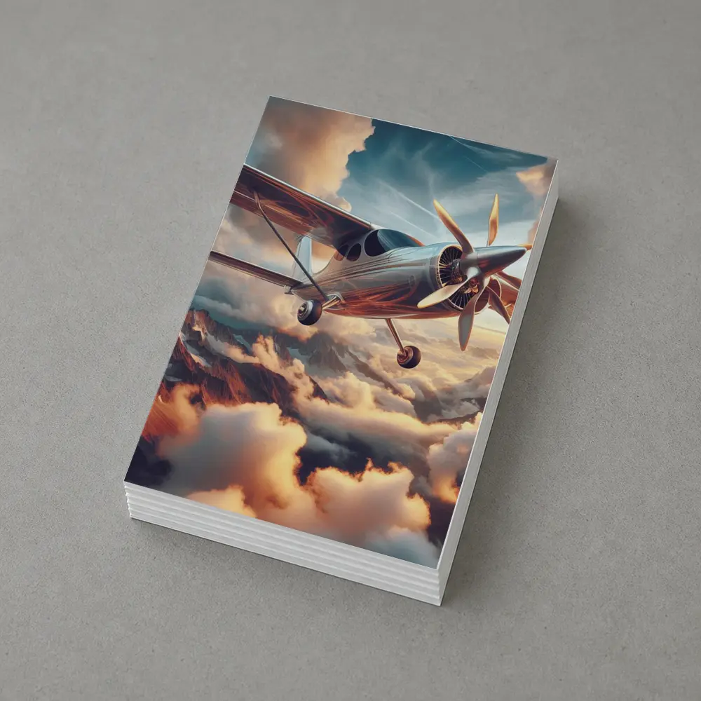 Propeller Plane Flying Above Dramatic Clouds – Postcards