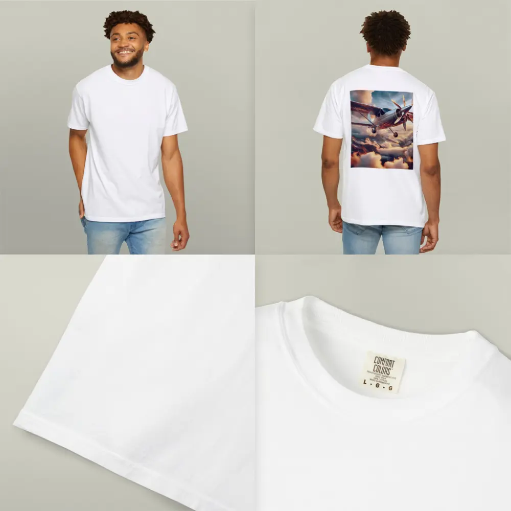 Propeller Plane Flying Above Dramatic Clouds – T-Shirts