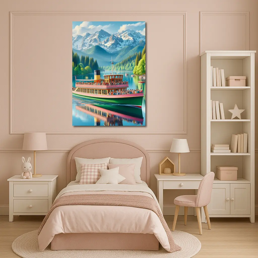 Steamboat Lake Mountain Alpine Landscape Art – Wall Art