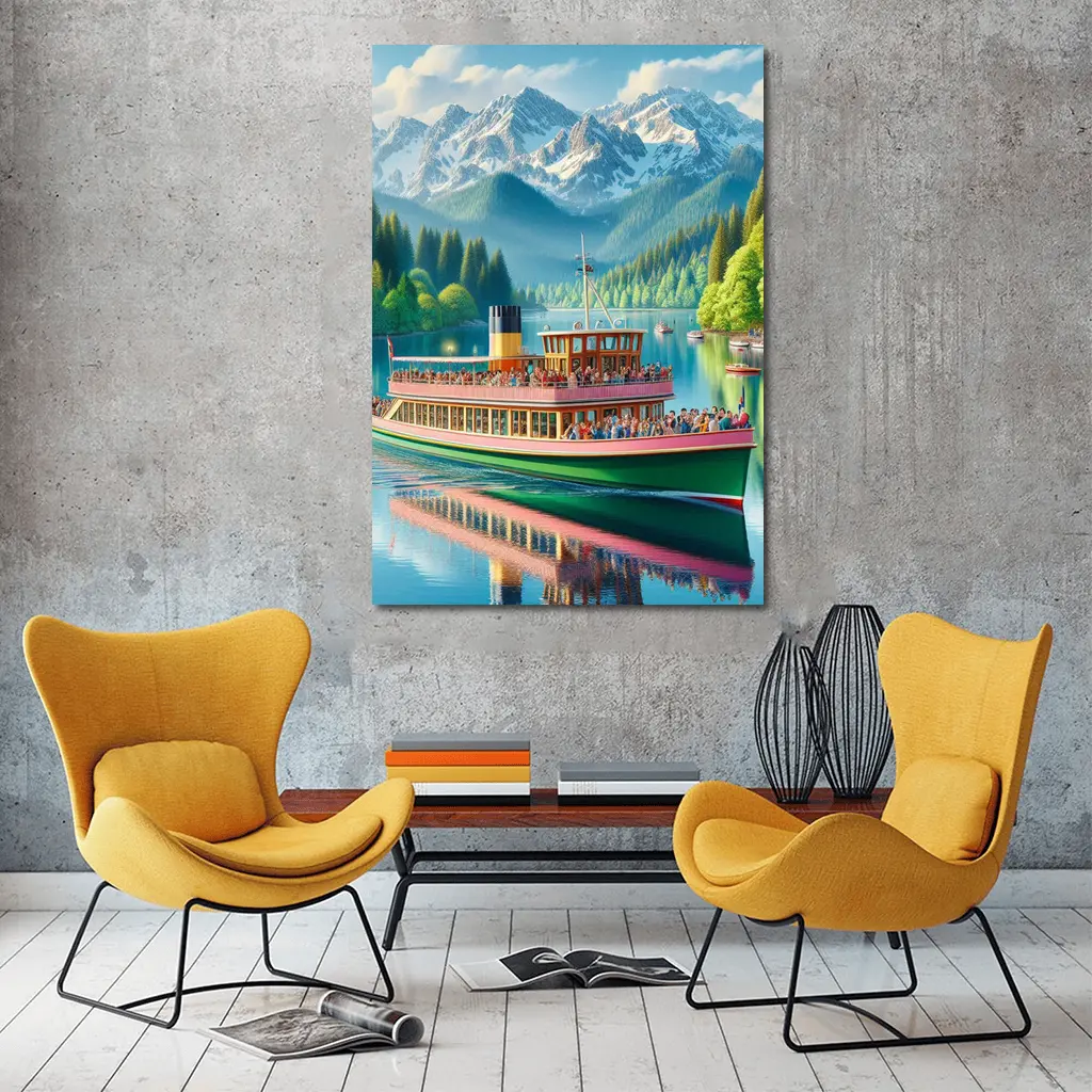 Steamboat Lake Mountain Alpine Landscape Art – Wall Art