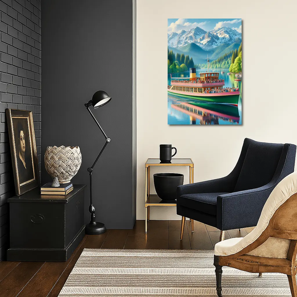 Steamboat Lake Mountain Alpine Landscape Art – Wall Art