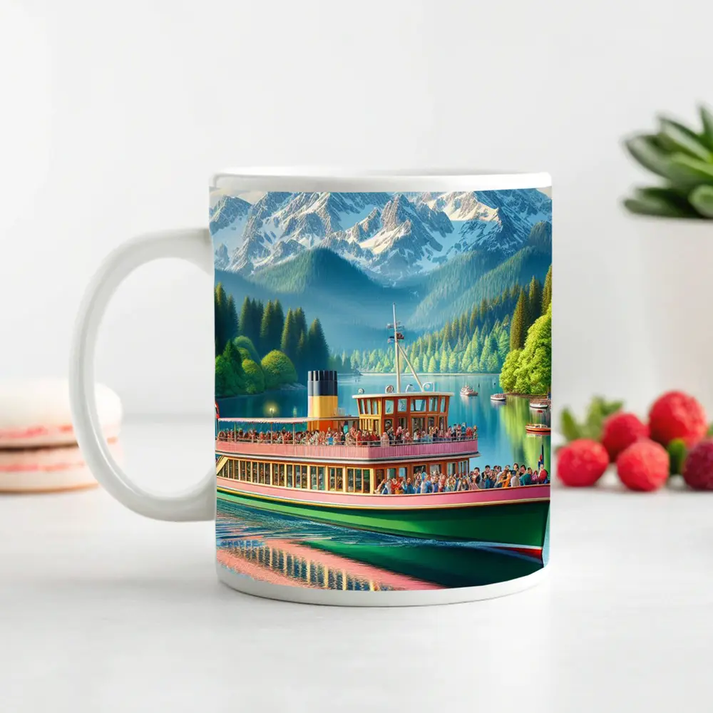 Steamboat Lake Mountain Alpine Landscape Art – Mugs