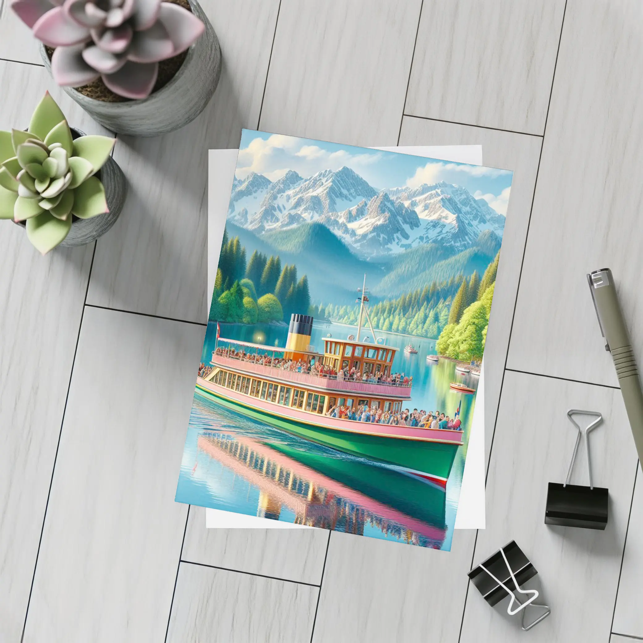 Steamboat Lake Mountain Alpine Landscape Art – Postcards