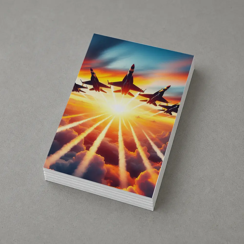 Fighter Jets Flying Into Sunset Sky – Postcards
