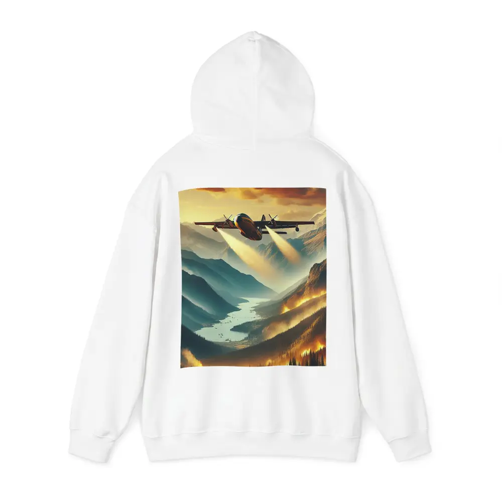 Firefighter Plane Over Burning Mountain Valley – Hoodies