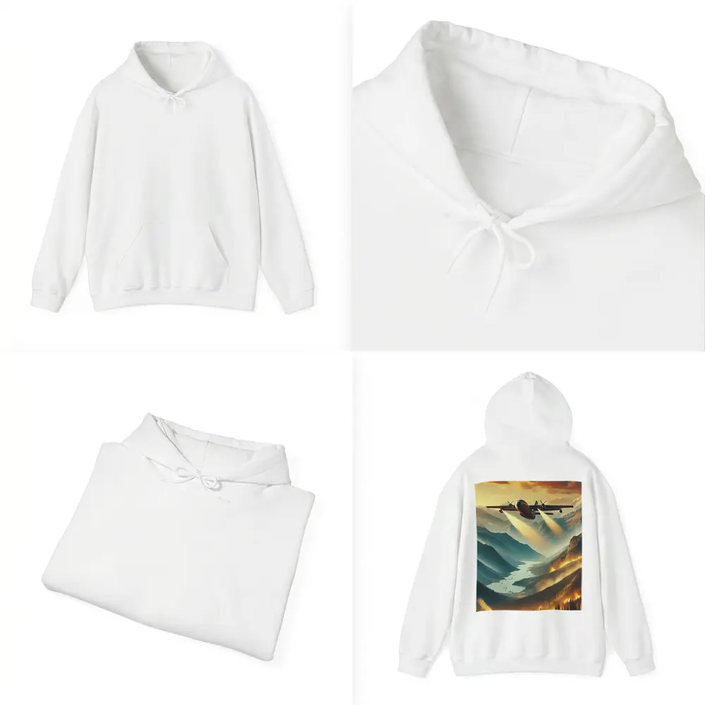 Firefighter Plane Over Burning Mountain Valley – Hoodies