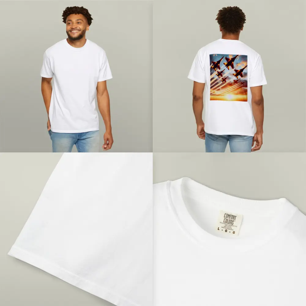 Fighter Jets Formation Flying Sunset Sky – T-Shirts