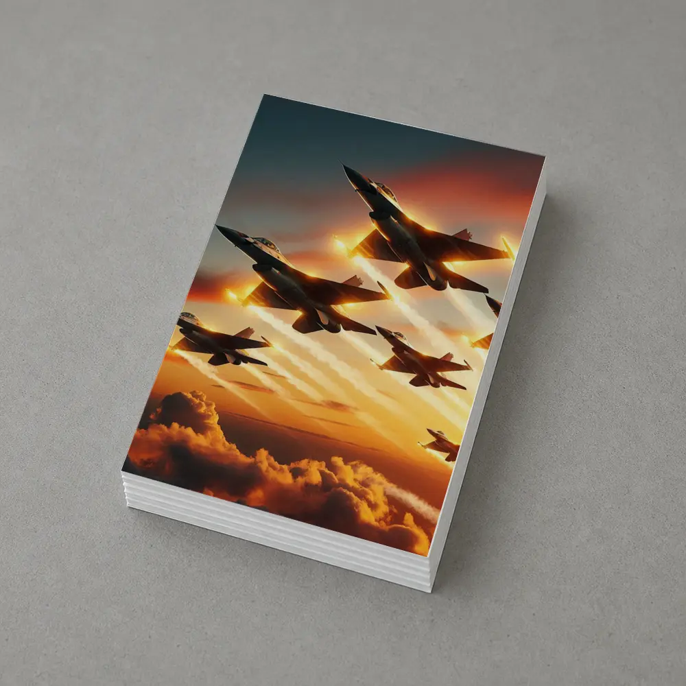 Fighter Jets Flying Over Dramatic Sunset Clouds – Postcards