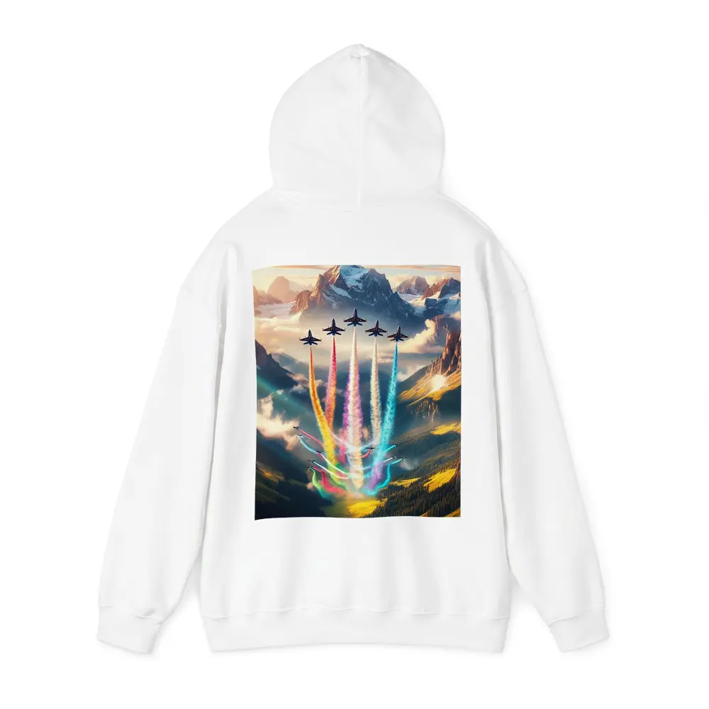 Fighter Jets Colorful Smoke Alpine Mountains – Hoodies
