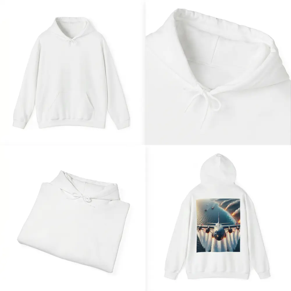 C-130 Hercules Flying Over Coastal Fires – Hoodies
