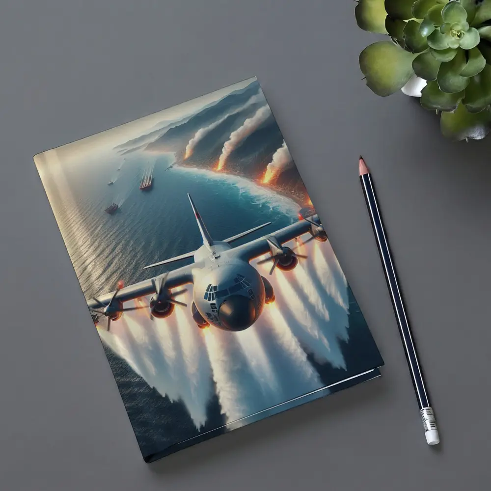 C-130 Hercules Flying Over Coastal Fires – Notebooks
