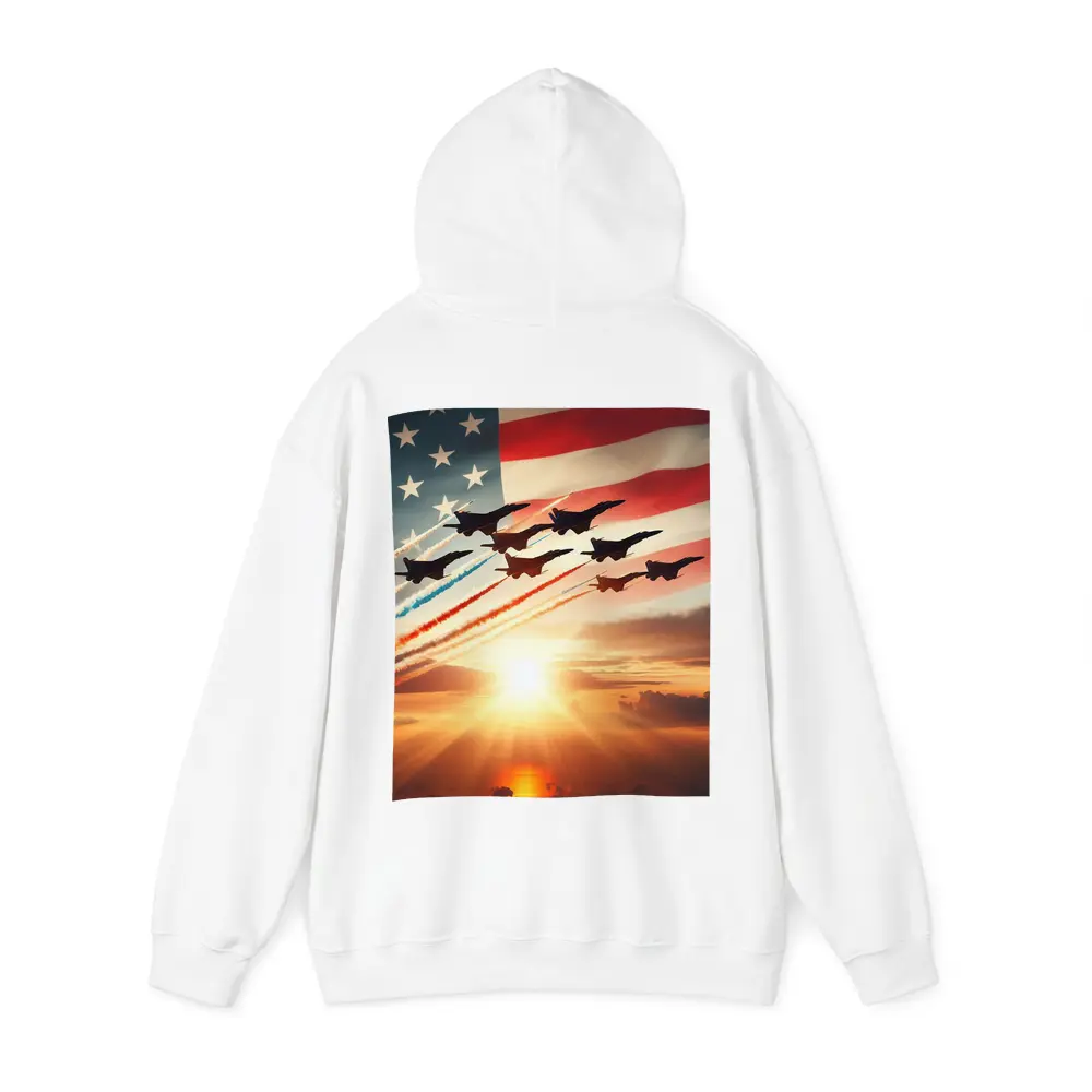 Fighter Jets American Flag Sunset Sky – Hoodies
