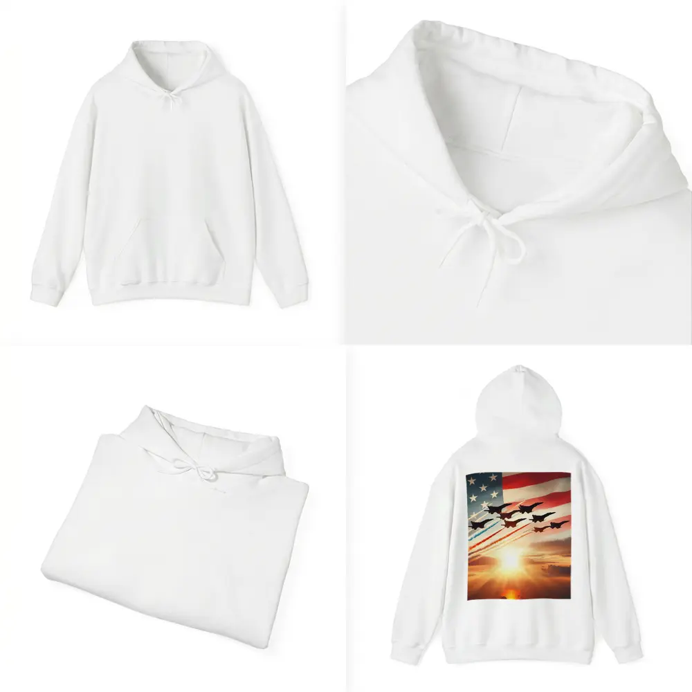 Fighter Jets American Flag Sunset Sky – Hoodies