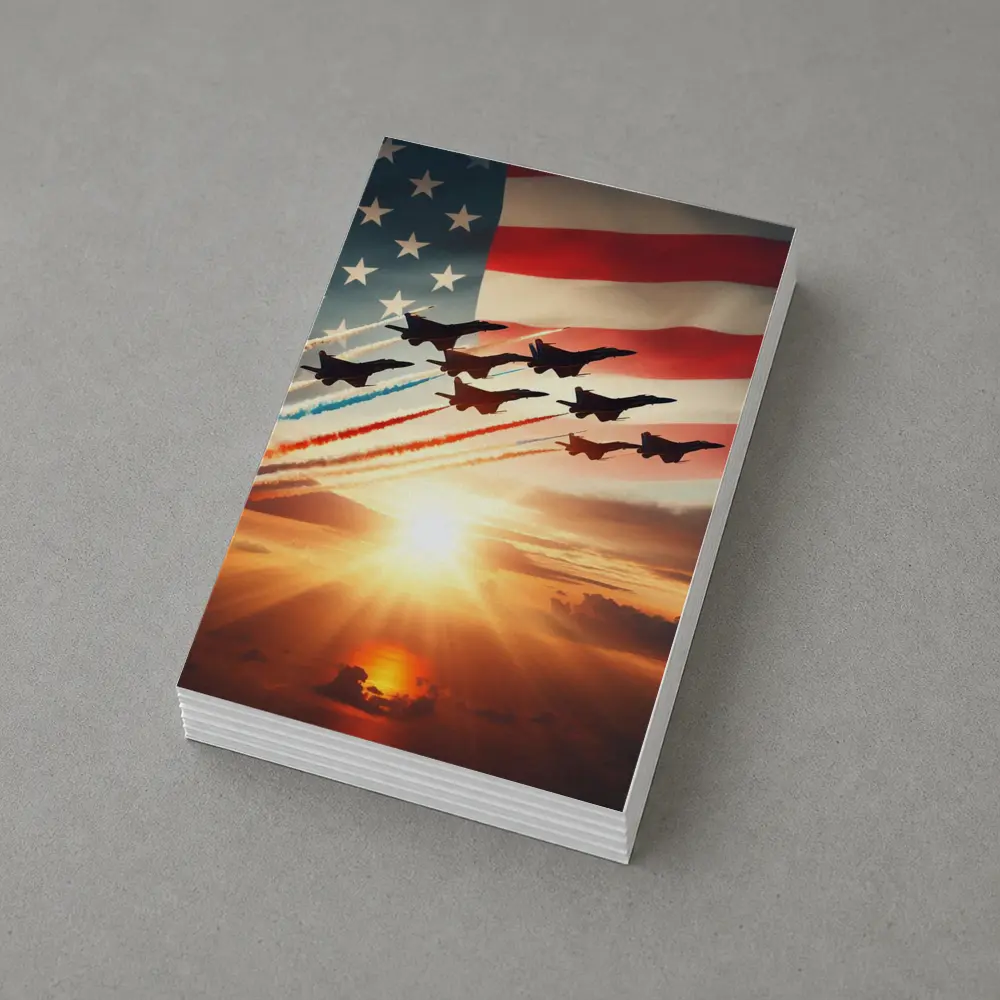 Fighter Jets American Flag Sunset Sky – Postcards