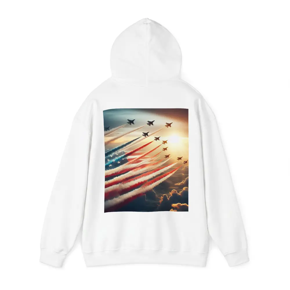Fighter Jets American Flag Smoke Trail Sky – Hoodies