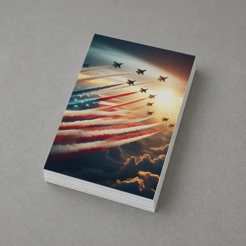 Fighter Jets American Flag Smoke Trail Sky – Postcards