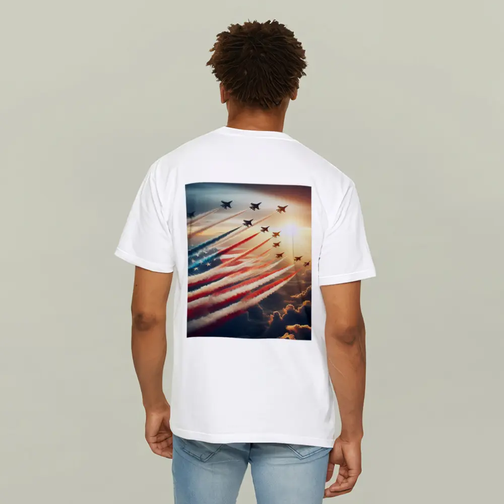 Fighter Jets American Flag Smoke Trail Sky – T-Shirts
