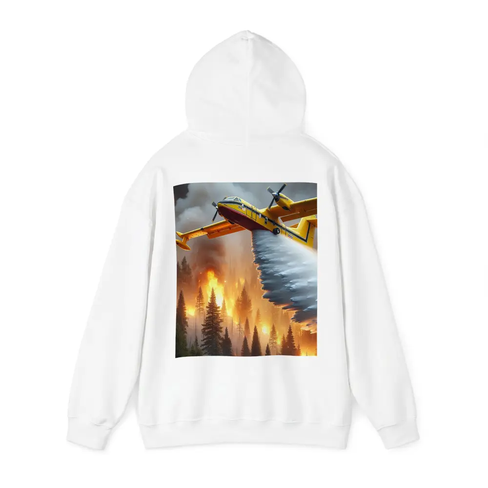 Firefighter Plane Dropping Water Over Burning Forest – Hoodies