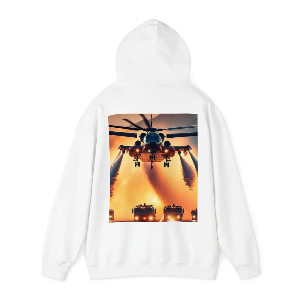 Military Helicopter Convoy Fiery Mountain Sunset – Hoodies