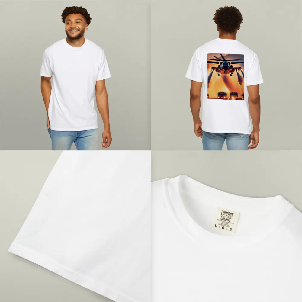 Military Helicopter Convoy Fiery Mountain Sunset – T-Shirts