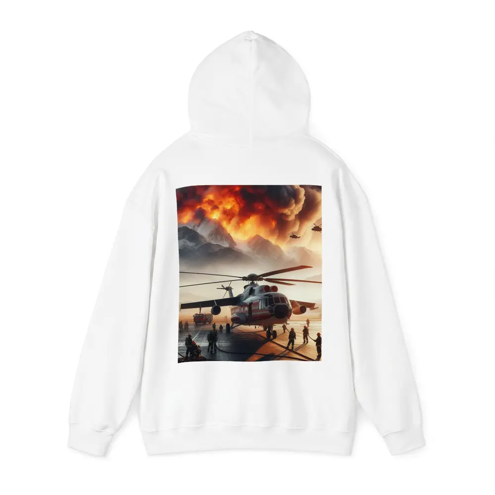 Helicopter Firefighters Mountain Wildfire Emergency Scene – Hoodies