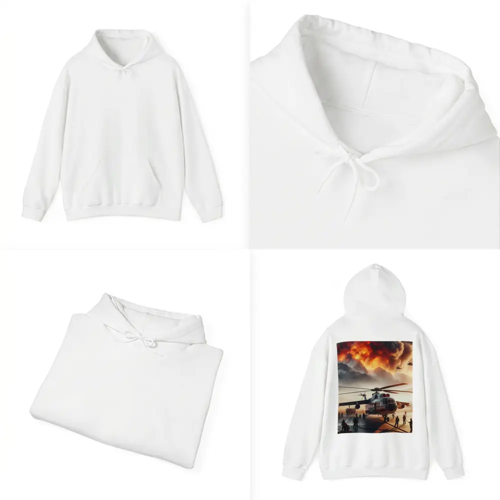 Helicopter Firefighters Mountain Wildfire Emergency Scene – Hoodies