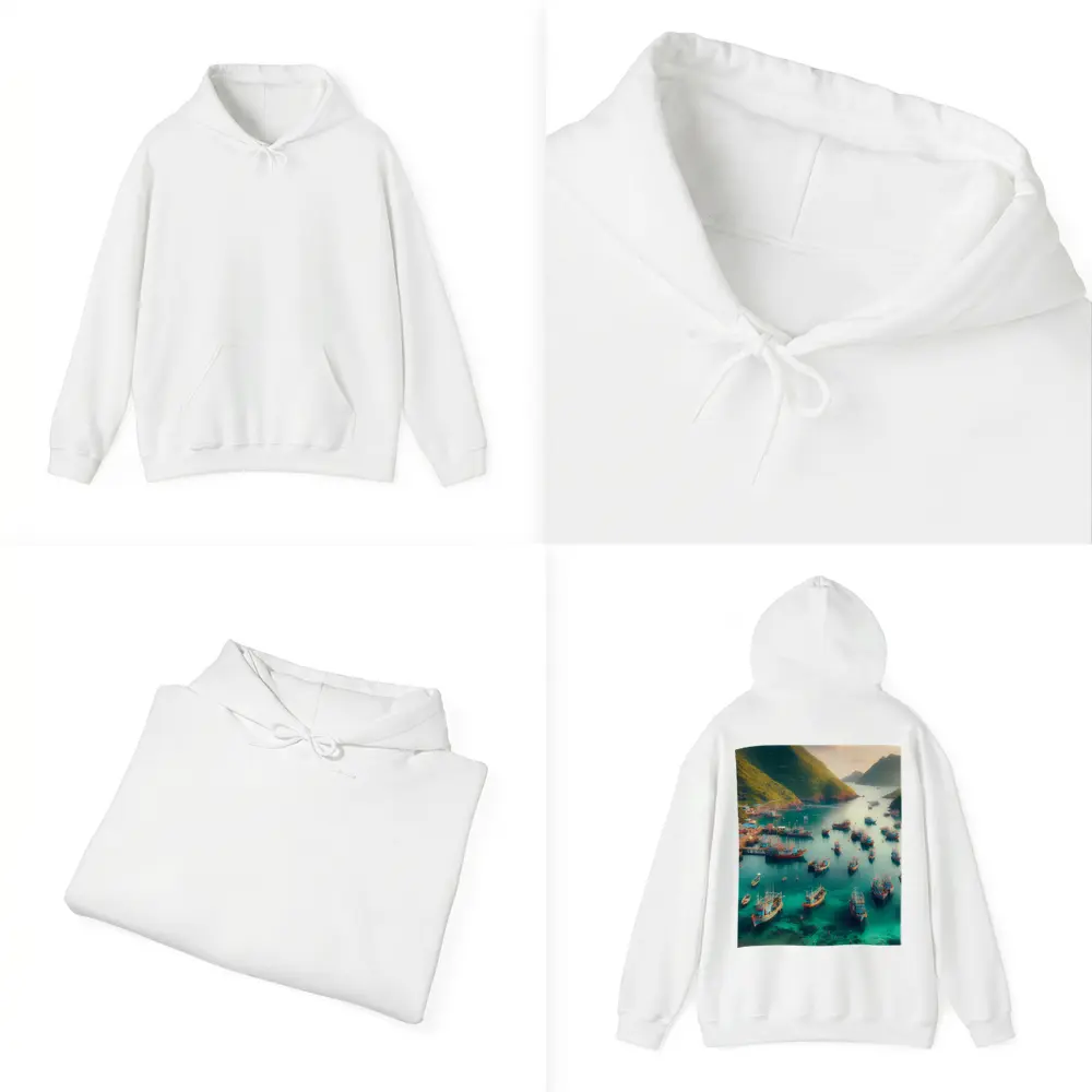 Fishing Boats Anchored in Tropical Bay – Hoodies