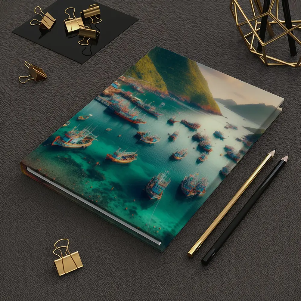 Fishing Boats Anchored in Tropical Bay – Notebooks