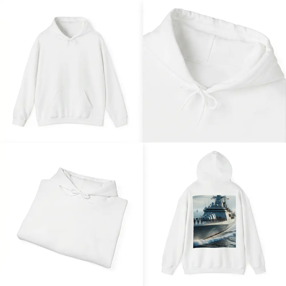 Navy Warship Crew Sailing Open Ocean – Hoodies