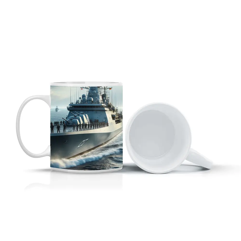 Navy Warship Crew Sailing Open Ocean – Mugs