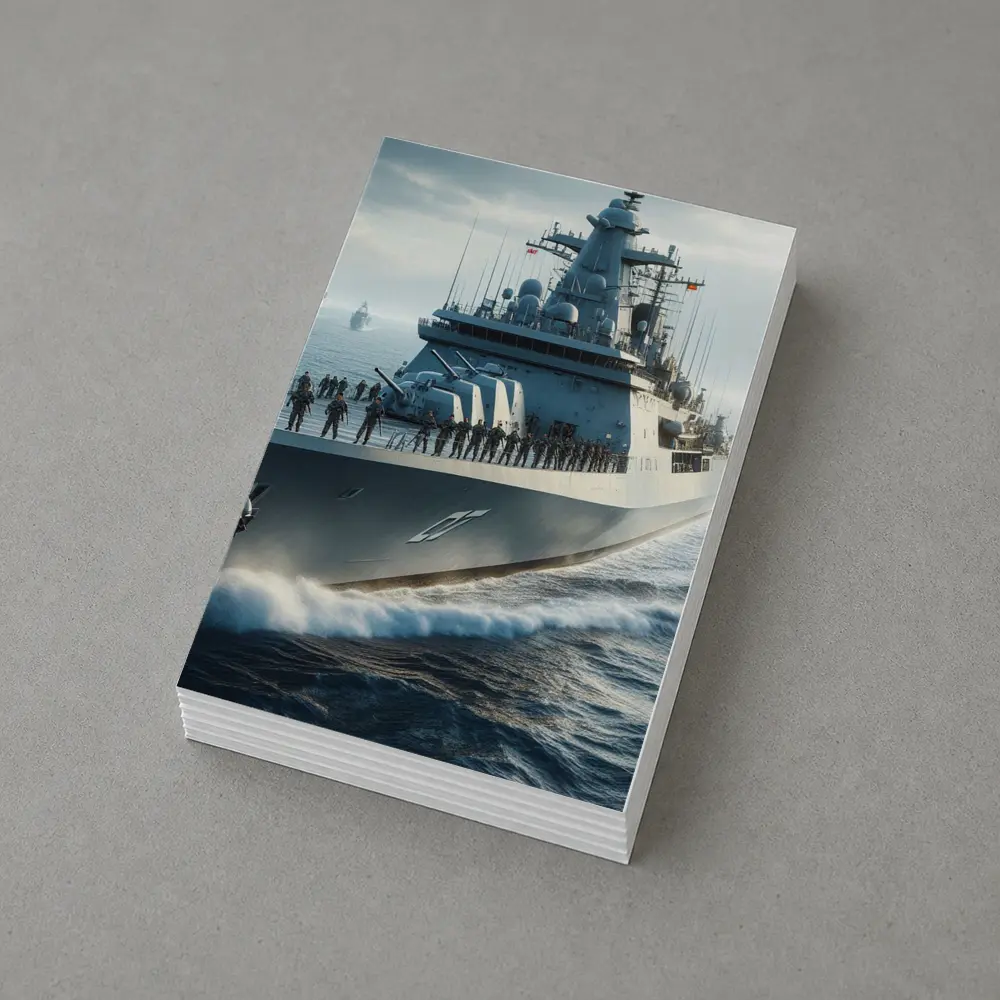 Navy Warship Crew Sailing Open Ocean – Postcards