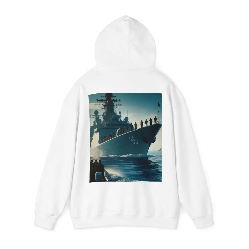 Navy Warship at Sea with Sailors – Hoodies