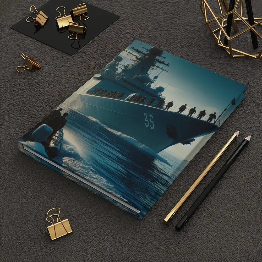 Navy Warship at Sea with Sailors – Notebooks