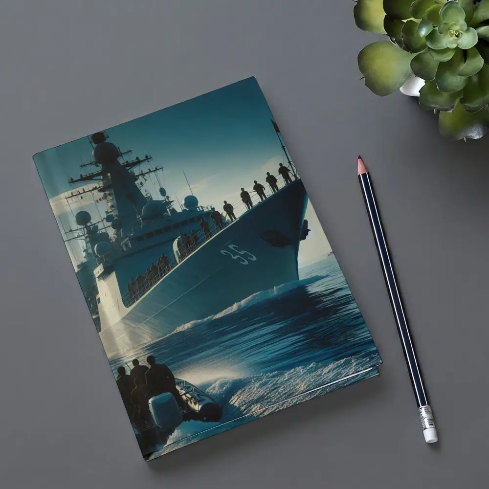 Navy Warship at Sea with Sailors – Notebooks