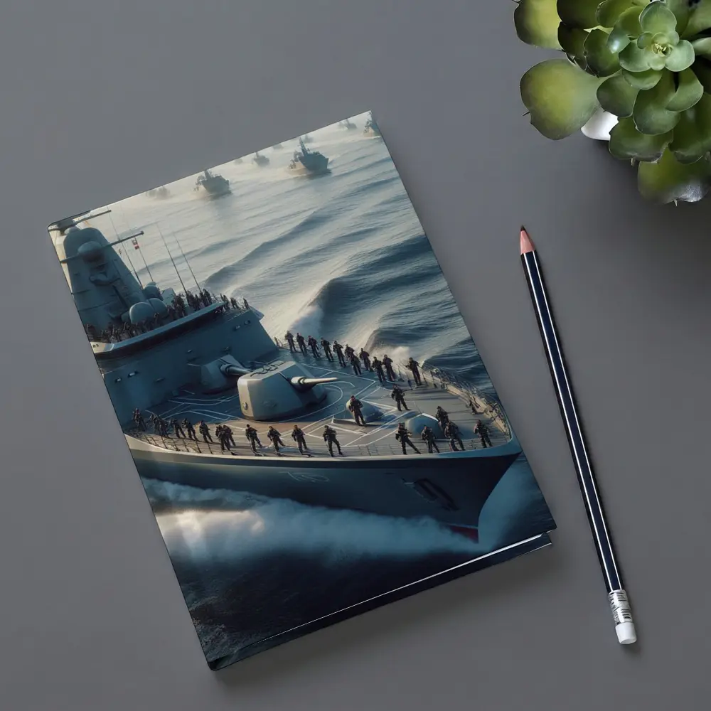 Navy Warship Fleet Soldiers Open Ocean – Notebooks
