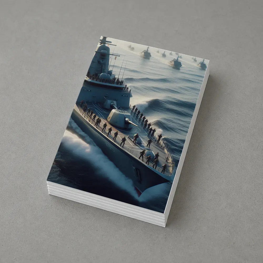 Navy Warship Fleet Soldiers Open Ocean – Postcards