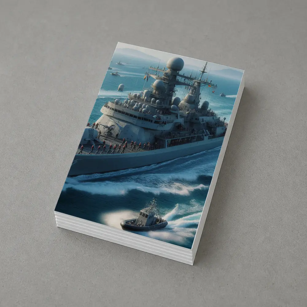 Navy Warship Sailing Blue Ocean Waters – Postcards