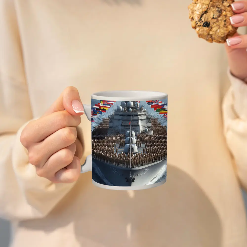 Military Warship Soldiers International Flags Ocean – Mugs