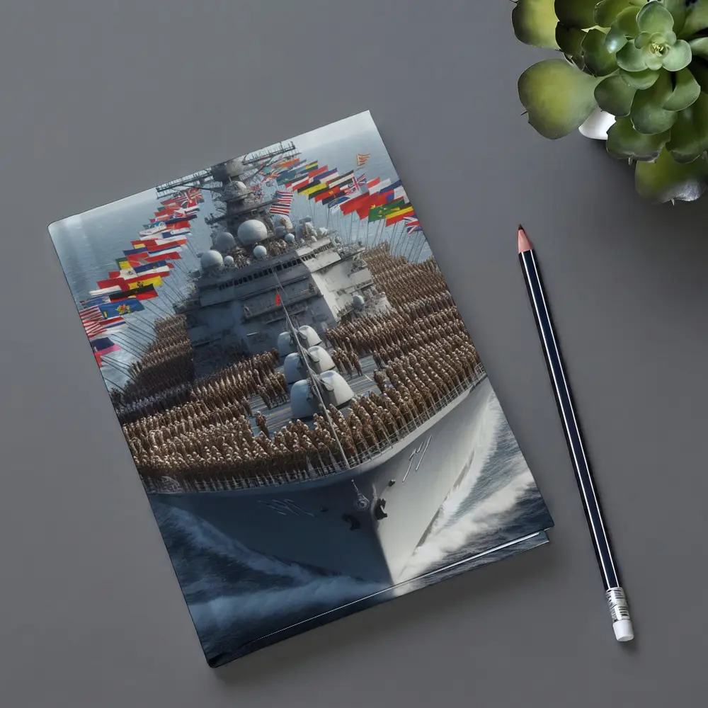 Military Warship Soldiers International Flags Ocean – Notebooks
