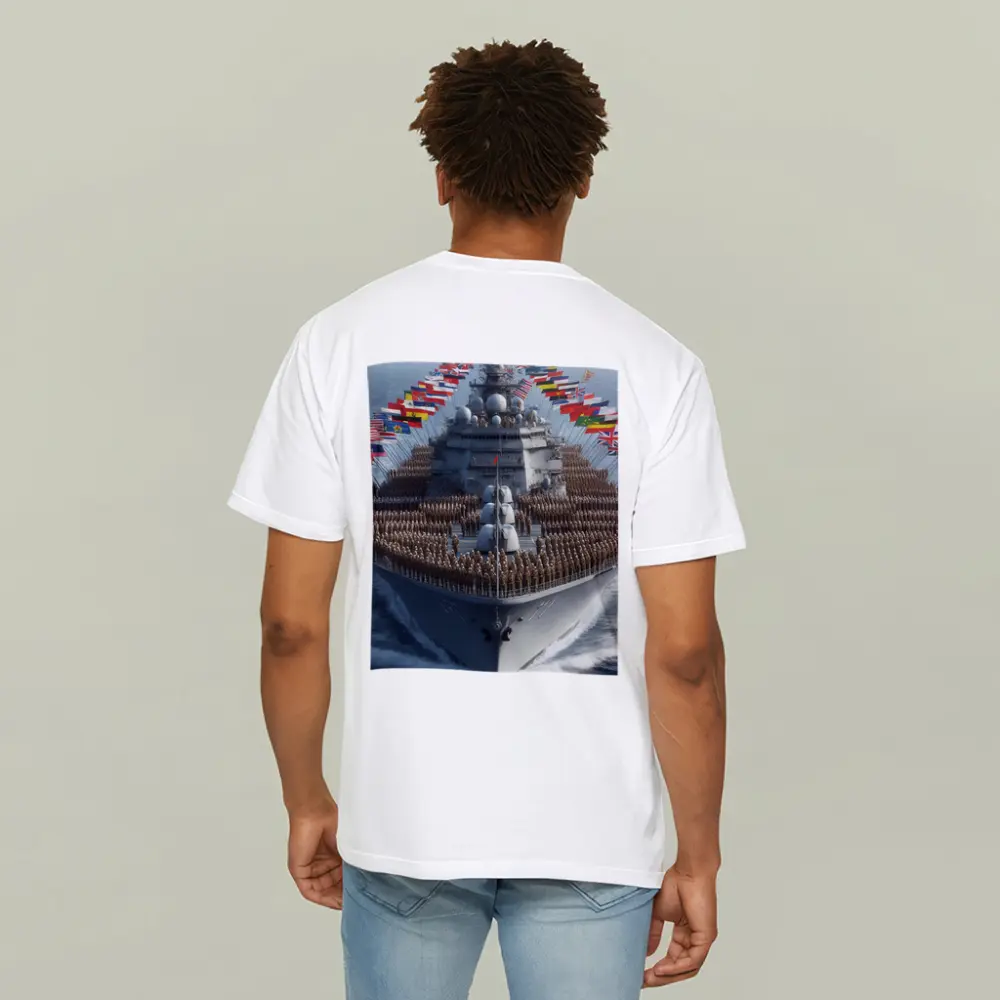 Military Warship Soldiers International Flags Ocean – T-Shirts