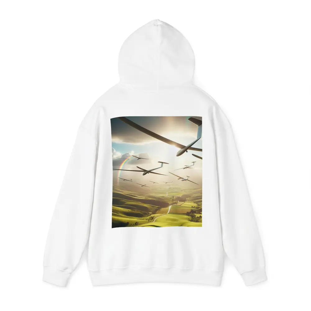 Gliders Soaring Over Green Rolling Hills – Hoodies