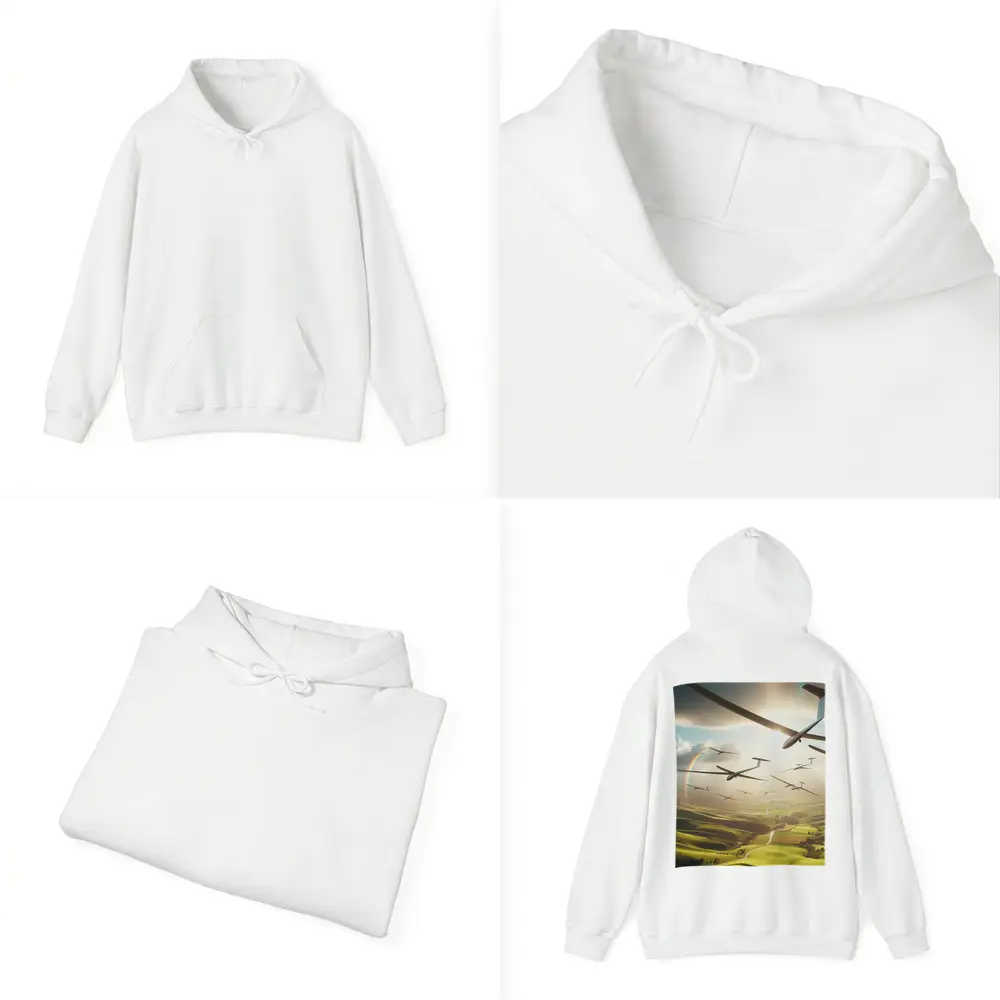 Gliders Soaring Over Green Rolling Hills – Hoodies