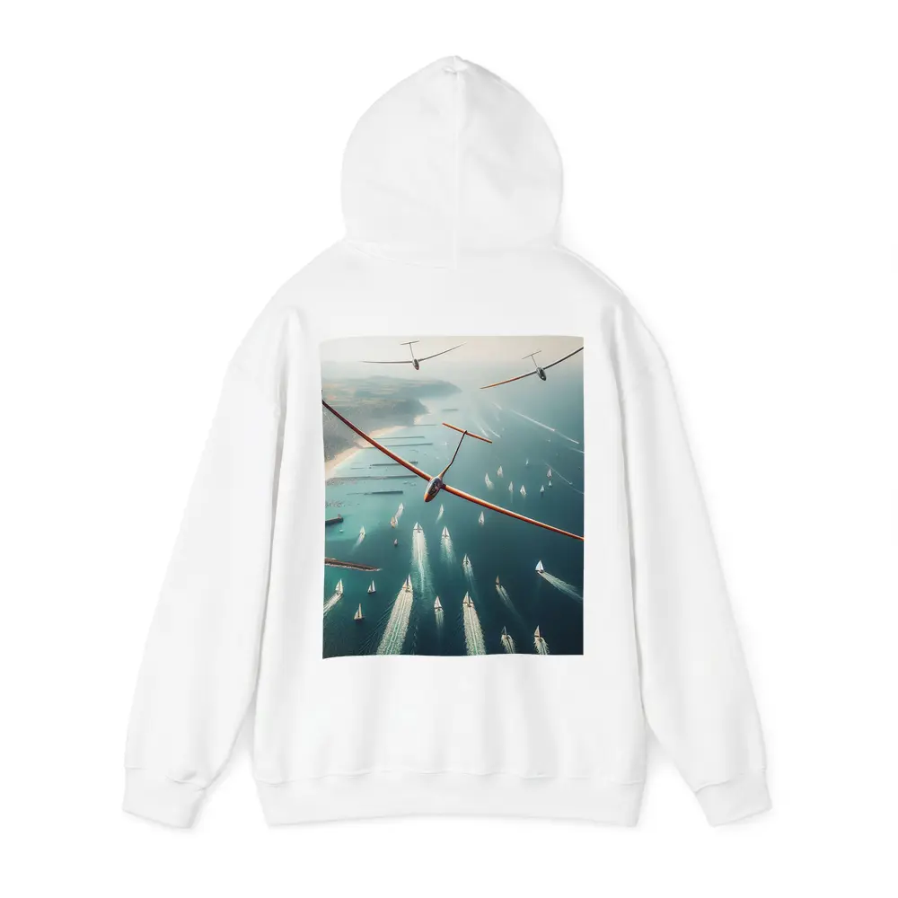 Gliders Soaring Over Coastal Sailboat Race – Hoodies