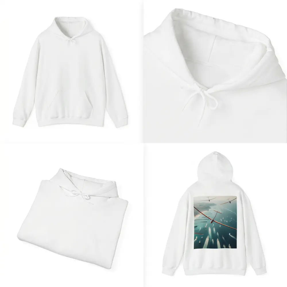 Gliders Soaring Over Coastal Sailboat Race – Hoodies