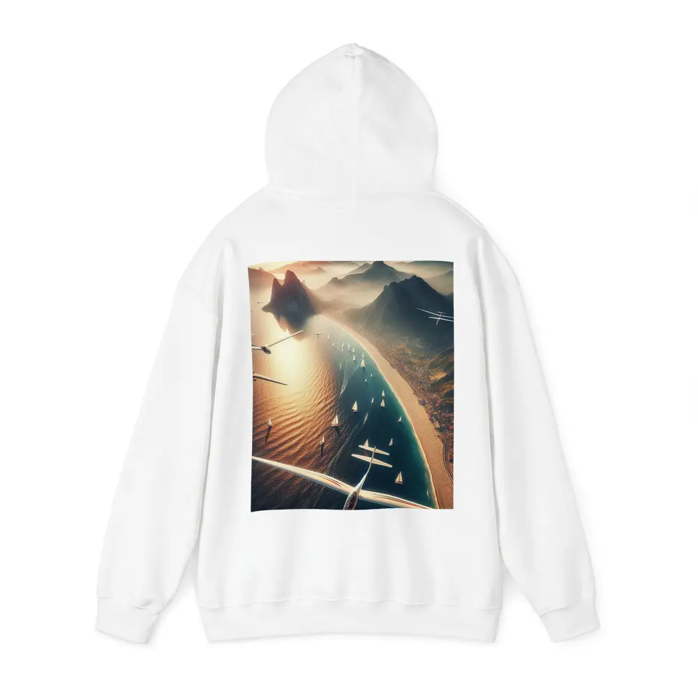 Gliders Flying Over Coastal Mountain Landscape – Hoodies