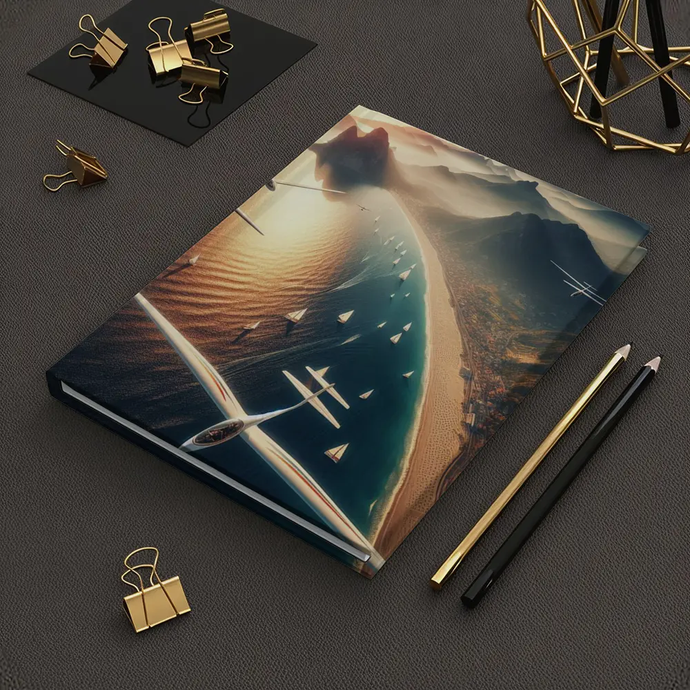 Gliders Flying Over Coastal Mountain Landscape – Notebooks