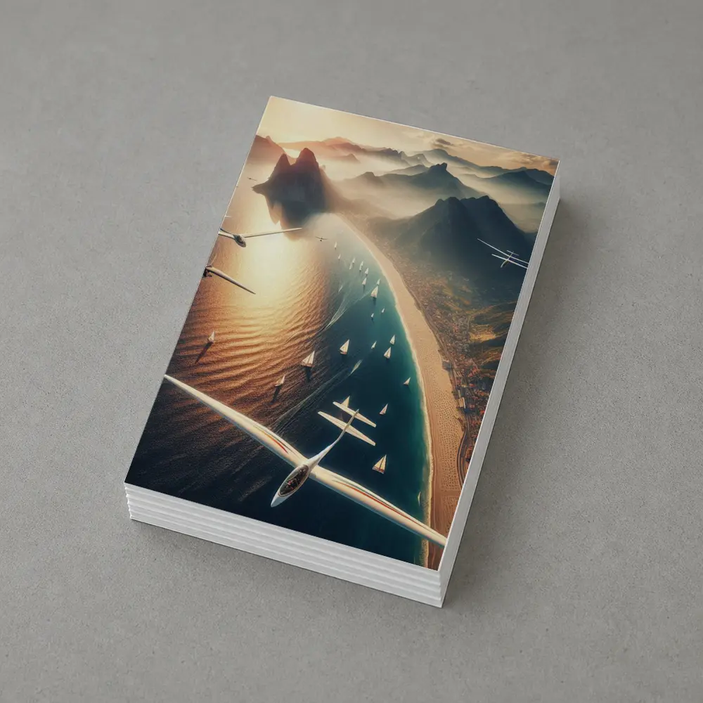 Gliders Flying Over Coastal Mountain Landscape – Postcards
