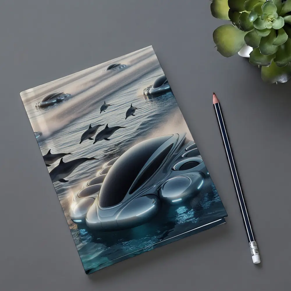 Futuristic Vehicles Dolphins Ocean Sci Fi – Notebooks
