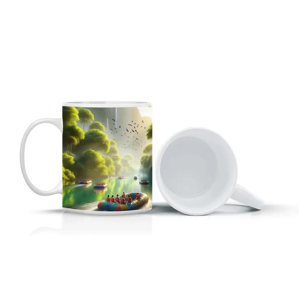 River Rafting Adventure Lush Tropical Waterfall – Mugs