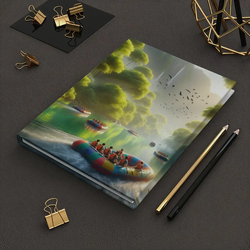 River Rafting Adventure Lush Tropical Waterfall – Notebooks